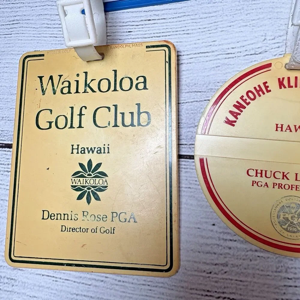 Vintage Golf Bag Tag Lot of 5 Hawaii Kona Mauna Lani Waikoloa Kaneohe Klipper